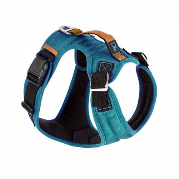 Gooby Pioneer Harness for Dogs in various colors, showcasing adjustable straps and control handle.