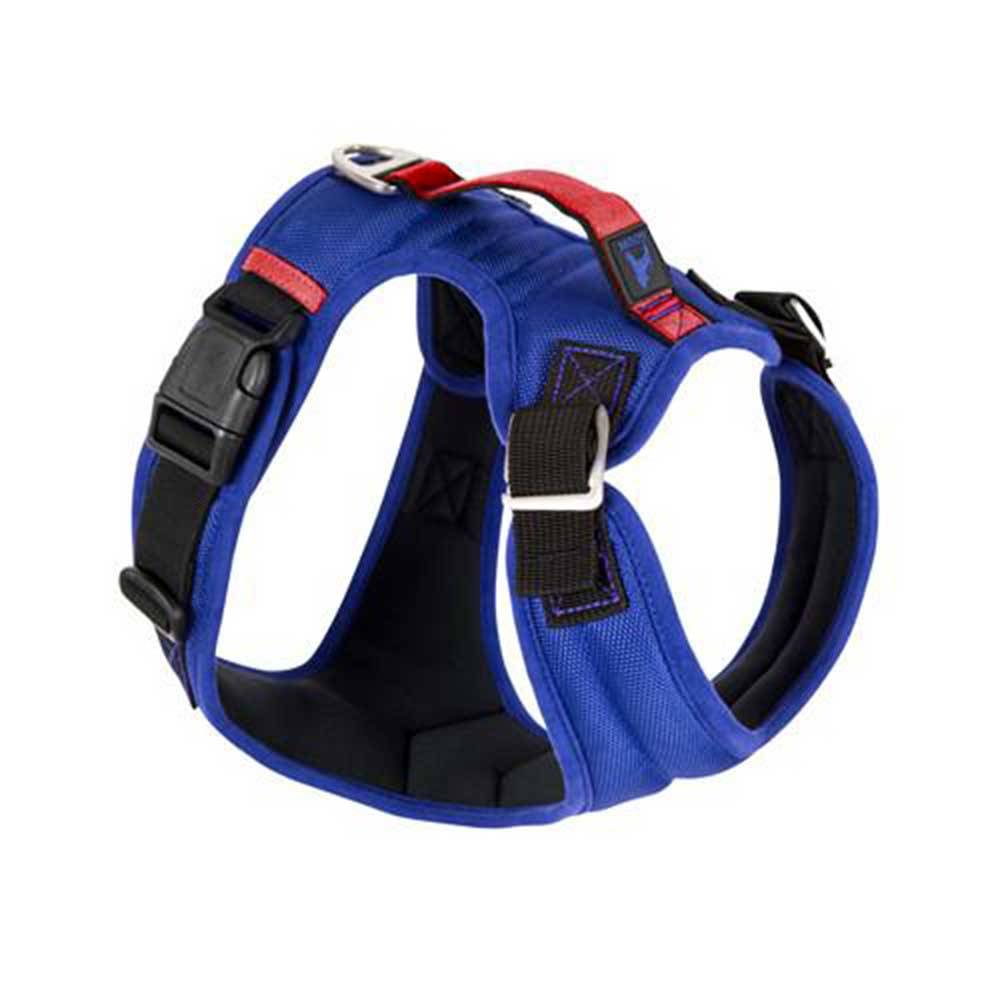 Gooby Pioneer Harness for Dogs in various colors, showcasing adjustable straps and control handle.