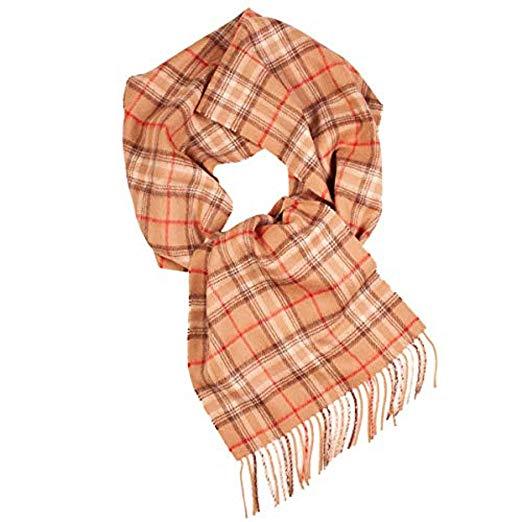 Luxurious camel-colored scarf made from 100% baby alpaca wool, showcasing its soft texture and elegant design.