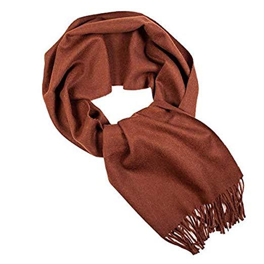 Luxurious chocolate brown 100% baby alpaca scarf, soft and warm, perfect for winter wear.