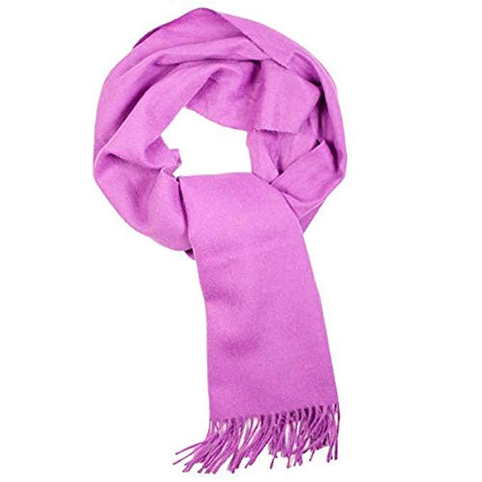 Luxurious purple scarf made from 100% baby alpaca wool, showcasing its soft texture and elegant design.
