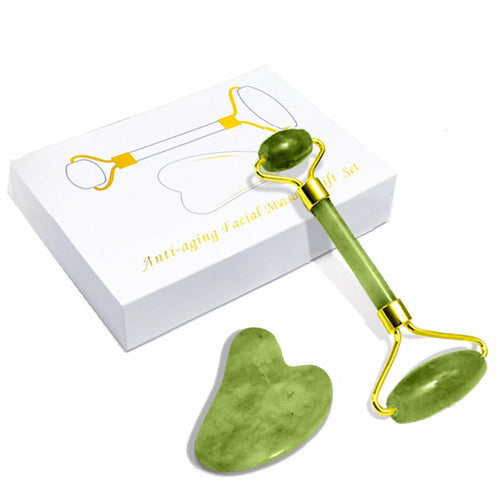 GuaSha Massage Roller Scraper made of natural rose quartz, designed for face lifting and body relaxation, showcasing its elegant pink color.