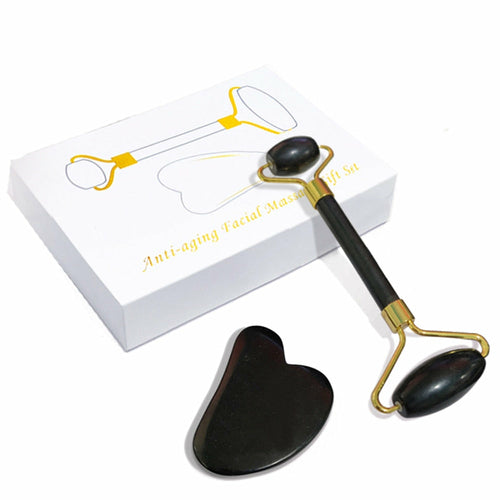 GuaSha Massage Roller Scraper made of natural rose quartz, designed for face lifting and body relaxation, showcasing its elegant pink color.