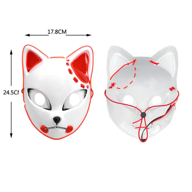 A stylish Halloween LED Cat Mask featuring glowing lights, perfect for spooky celebrations and costume parties.