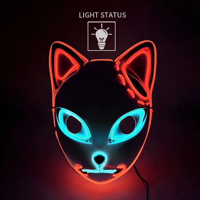 A stylish Halloween LED Cat Mask featuring glowing lights, perfect for spooky celebrations and costume parties.