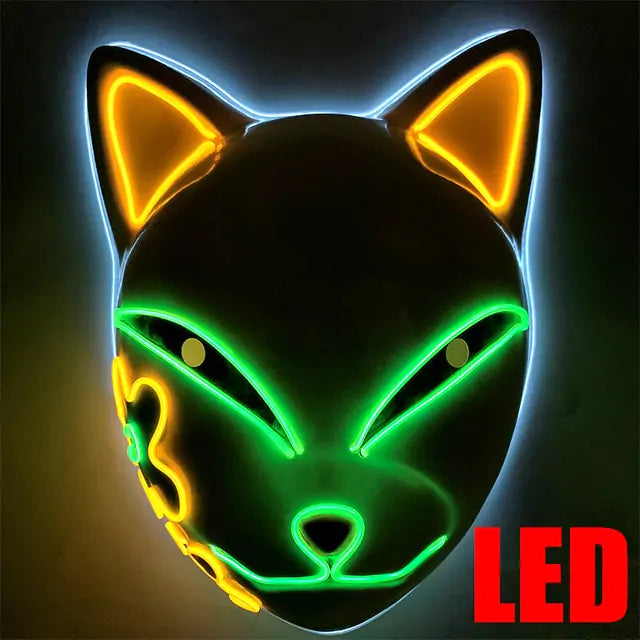 A stylish Halloween LED Cat Mask featuring glowing lights, perfect for spooky celebrations and costume parties.