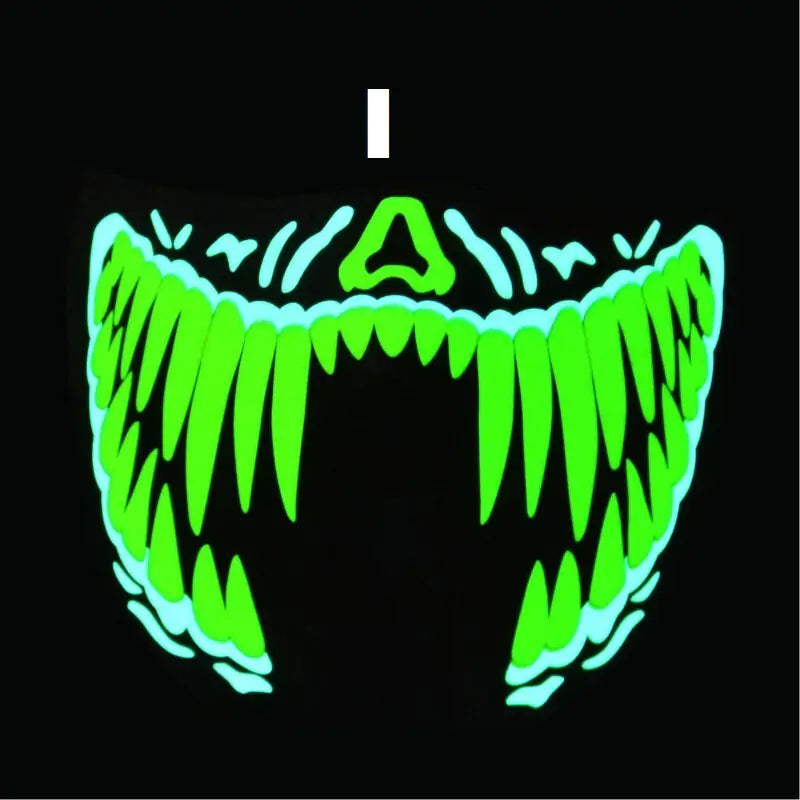 A vibrant Halloween Party LED Mask glowing in various colors, perfect for Halloween celebrations.