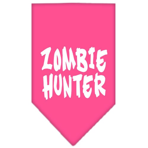 Halloween pet bandana featuring a 'Zombie Hunter' design, perfect for dogs of all sizes.