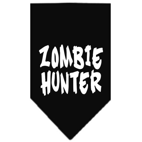 Halloween pet bandana featuring a 'Zombie Hunter' design, perfect for dogs of all sizes.