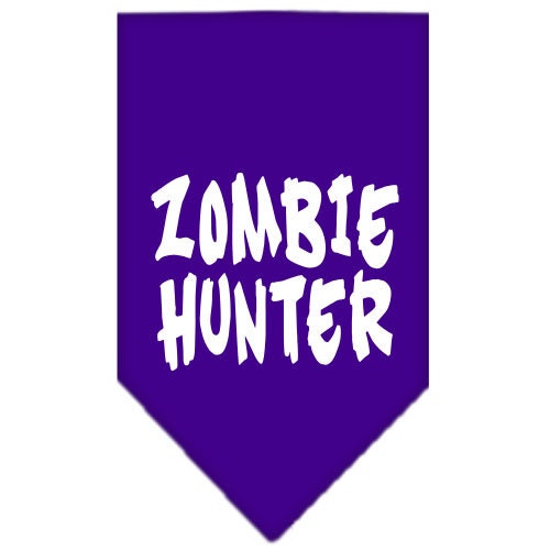 Halloween pet bandana featuring a 'Zombie Hunter' design, perfect for dogs of all sizes.