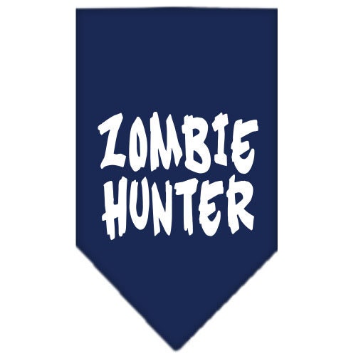 Halloween pet bandana featuring a 'Zombie Hunter' design, perfect for dogs of all sizes.