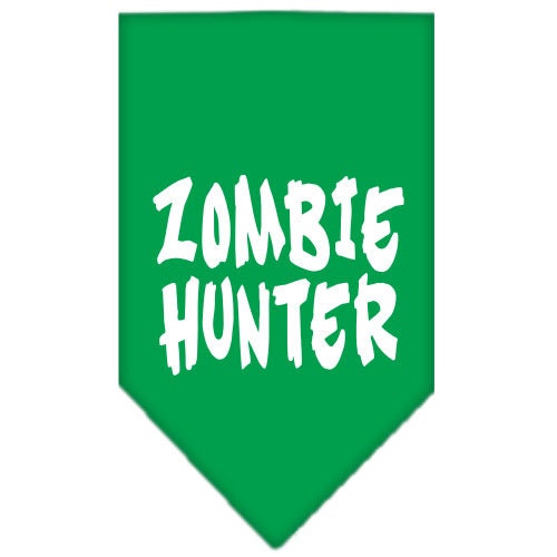 Halloween pet bandana featuring a 'Zombie Hunter' design, perfect for dogs of all sizes.