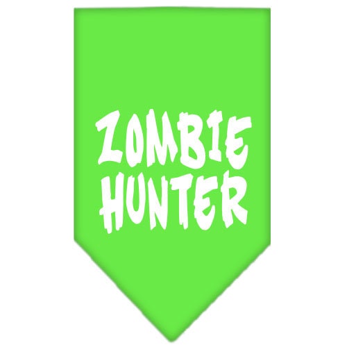 Halloween pet bandana featuring a 'Zombie Hunter' design, perfect for dogs of all sizes.