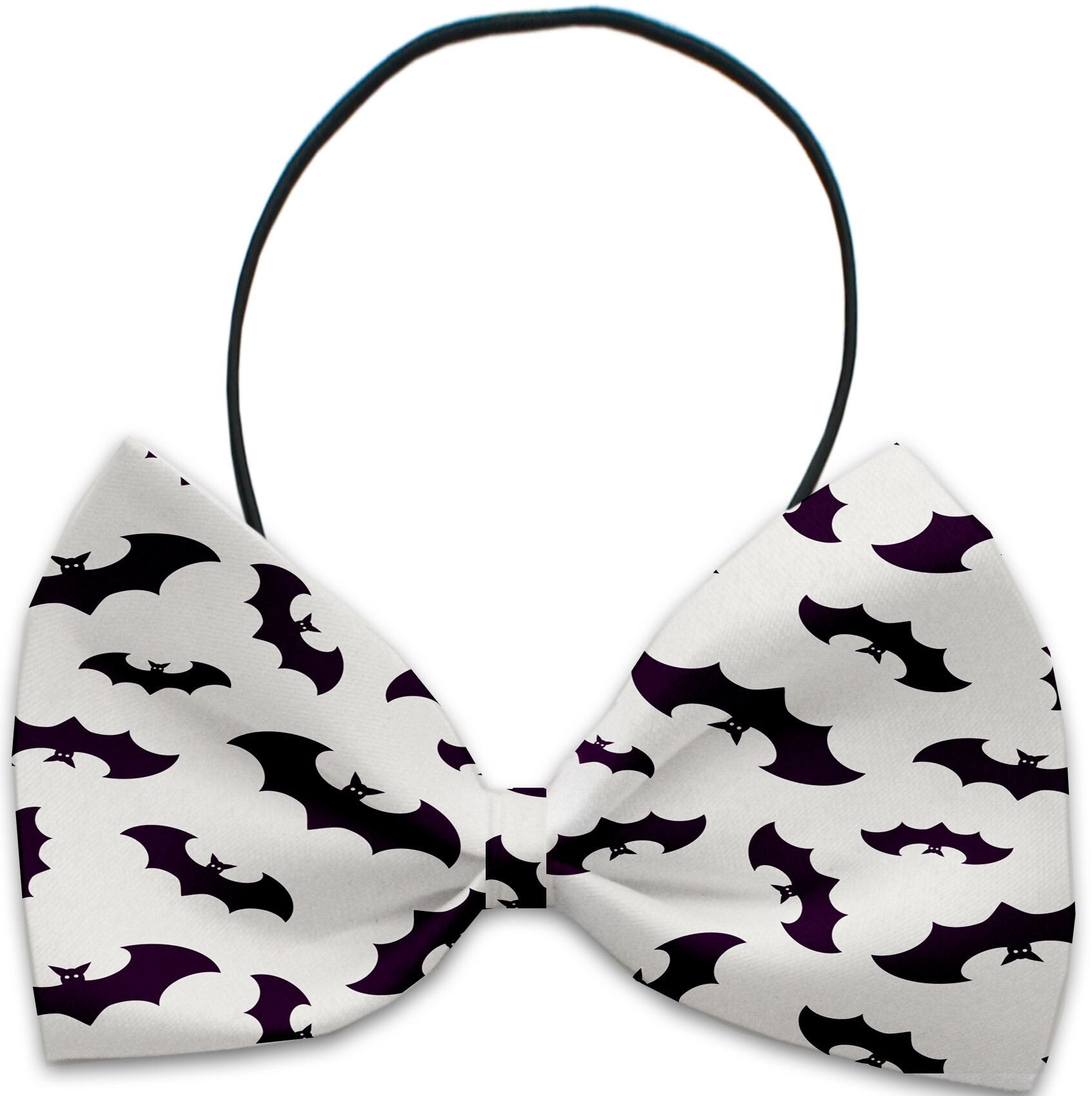 A collection of Halloween-themed bow ties for dogs and cats, featuring various festive patterns and colors, displayed elegantly.