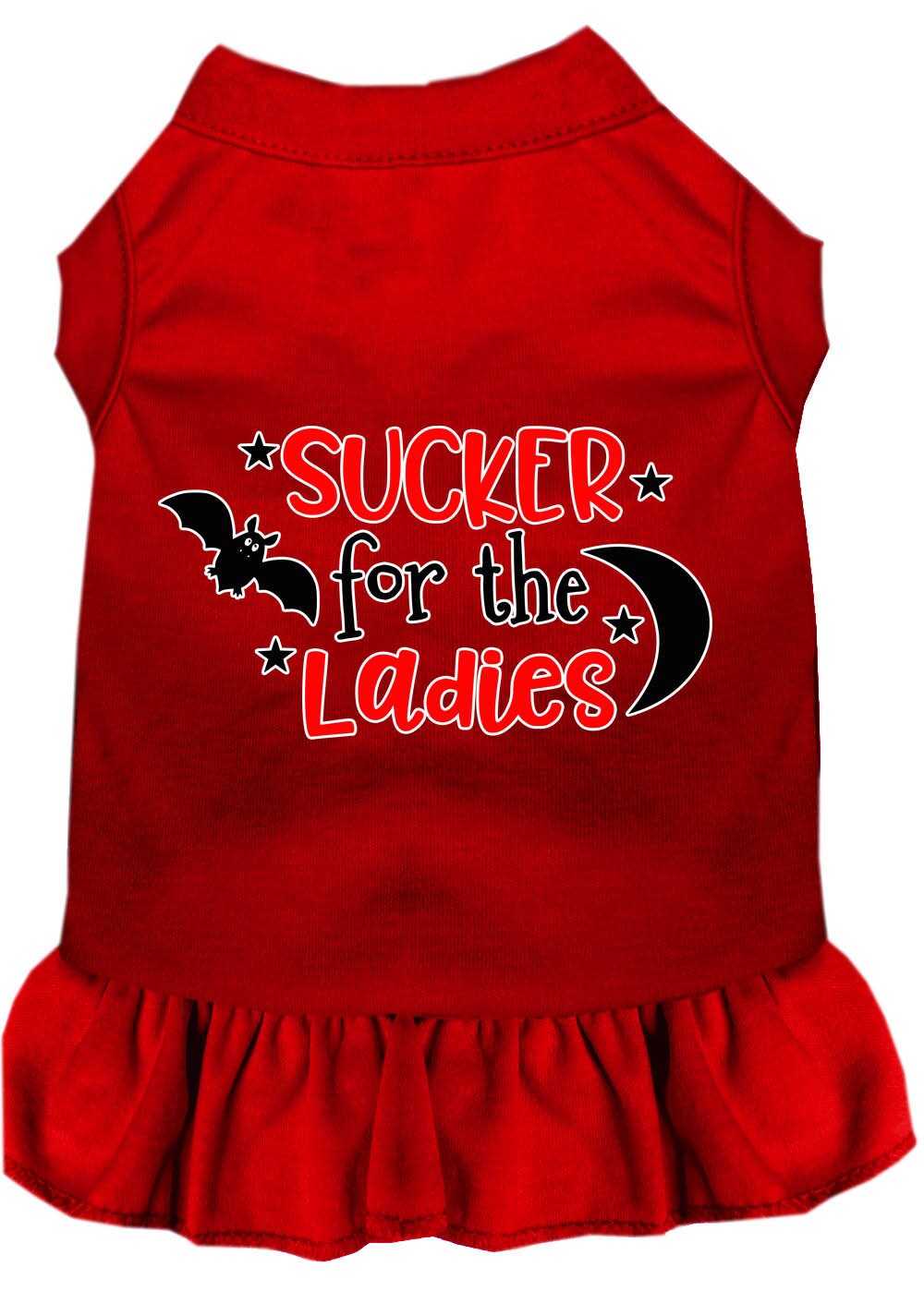 A cute Halloween dress for pets featuring the slogan 'Sucker For The Ladies', designed for both dogs and cats, showcasing a playful and festive style.