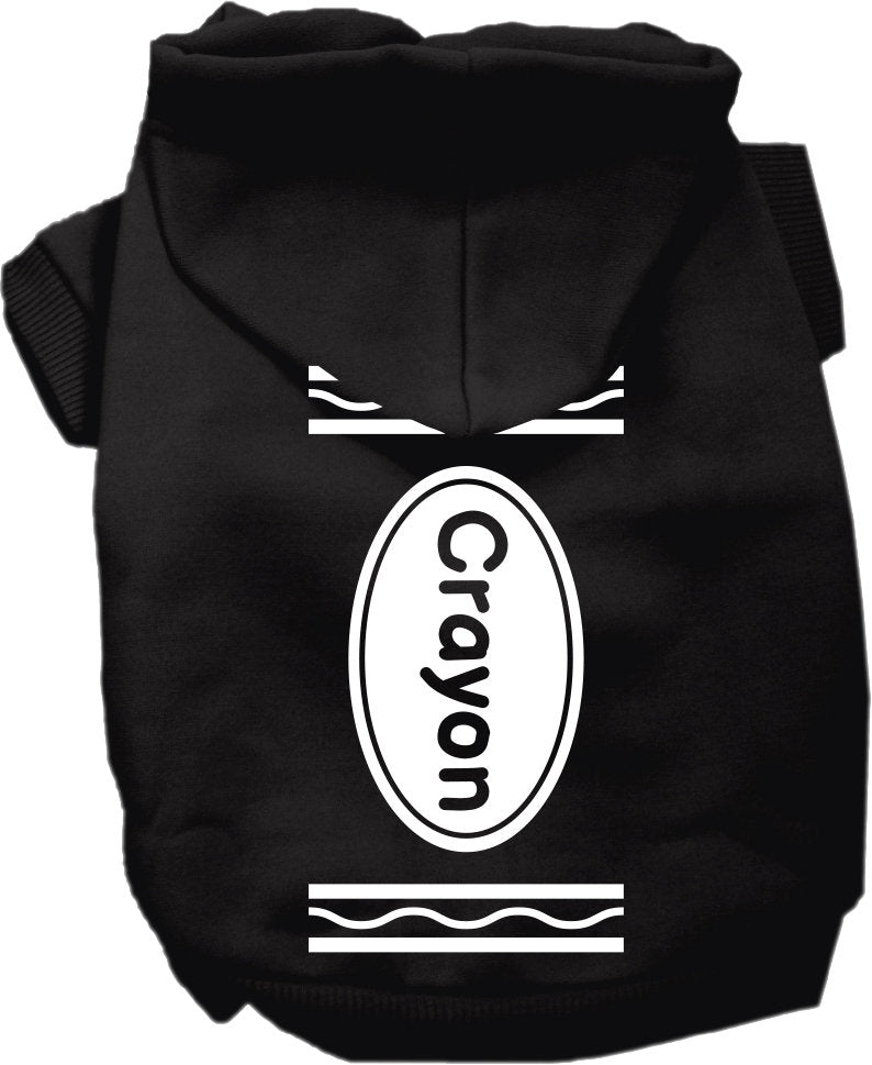 A cozy Halloween pet hoodie designed like a crayon costume, suitable for dogs and cats, featuring vibrant colors and a convenient leash access hole.