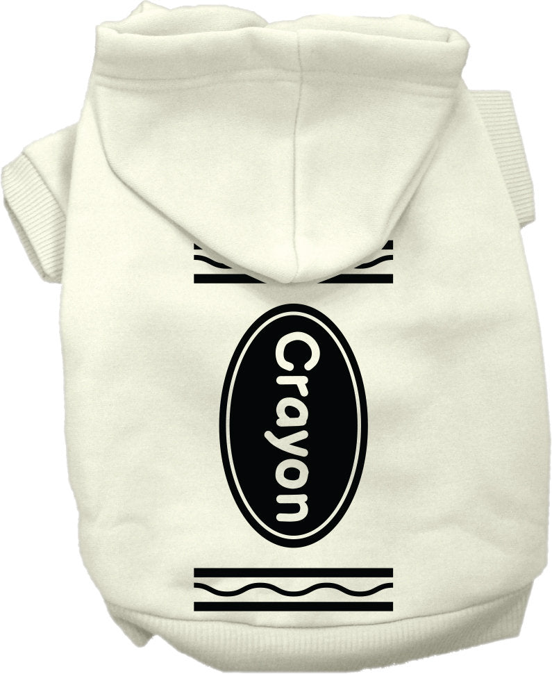 A cozy Halloween pet hoodie designed like a crayon costume, suitable for dogs and cats, featuring vibrant colors and a convenient leash access hole.