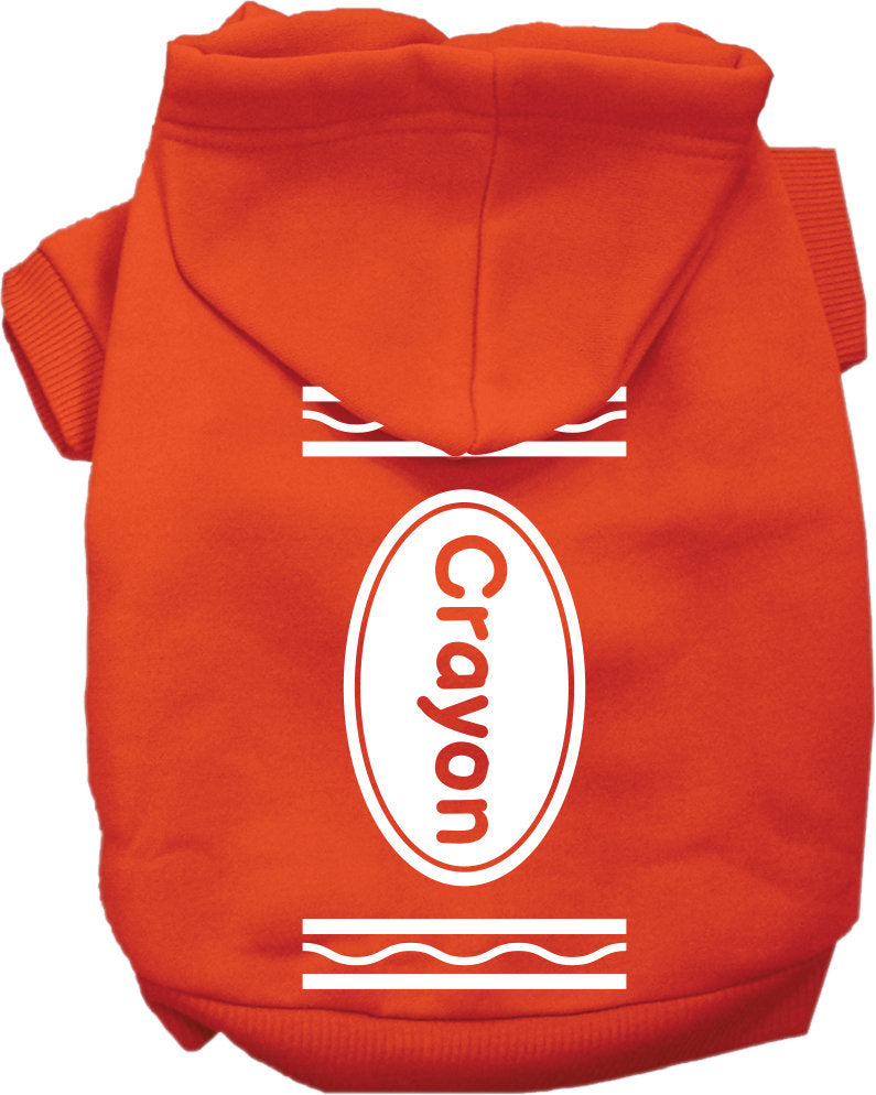 A cozy Halloween pet hoodie designed like a crayon costume, suitable for dogs and cats, featuring vibrant colors and a convenient leash access hole.