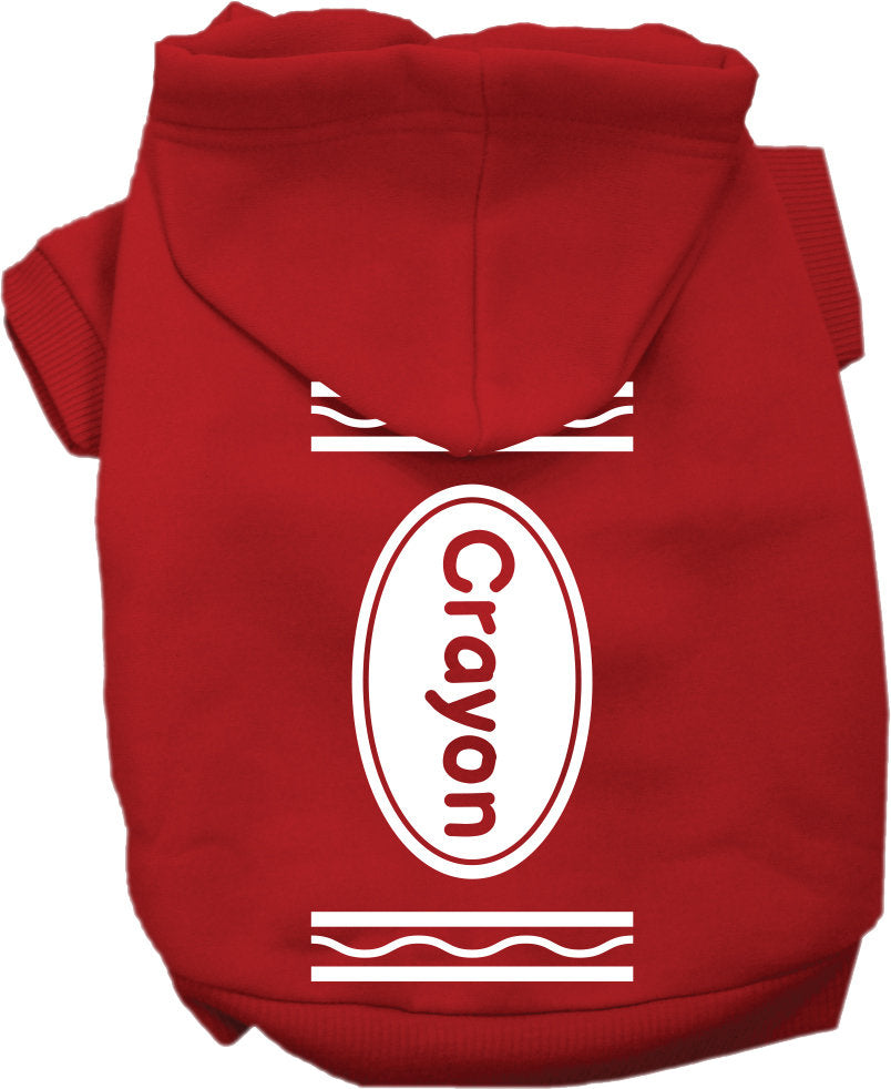 A cozy Halloween pet hoodie designed like a crayon costume, suitable for dogs and cats, featuring vibrant colors and a convenient leash access hole.
