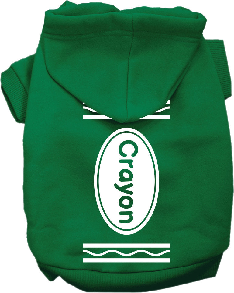 A cozy Halloween pet hoodie designed like a crayon costume, suitable for dogs and cats, featuring vibrant colors and a convenient leash access hole.