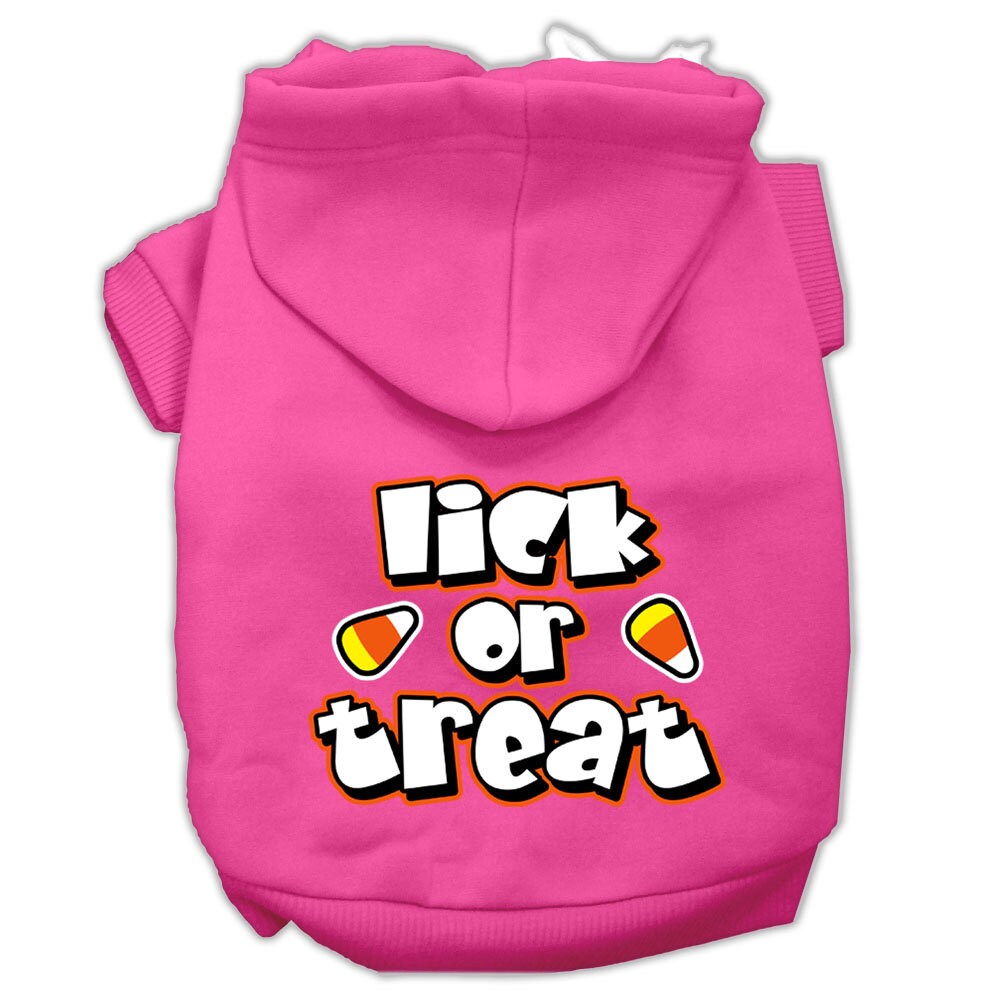 A cozy Halloween hoodie for pets featuring the slogan 'Lick or Treat', designed for dogs and cats with a soft fabric blend.
