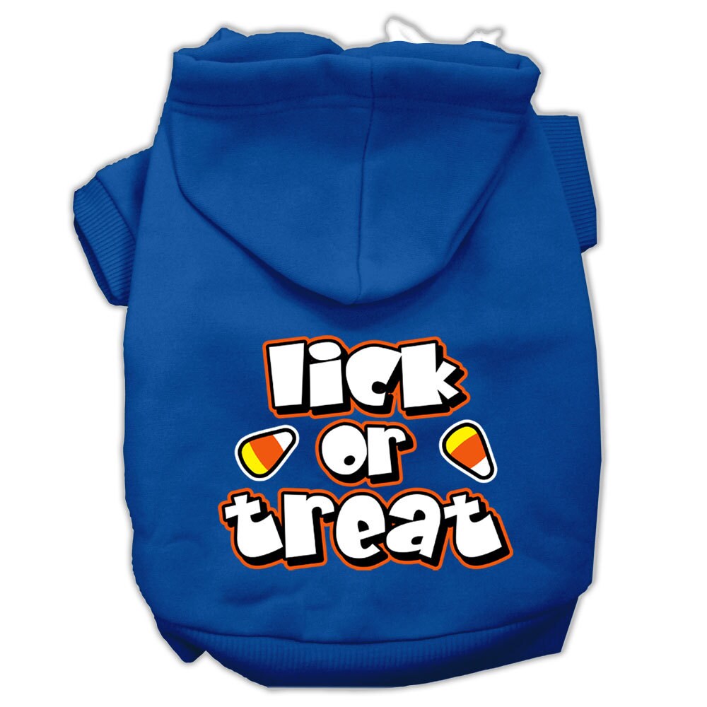 A cozy Halloween hoodie for pets featuring the slogan 'Lick or Treat', designed for dogs and cats with a soft fabric blend.