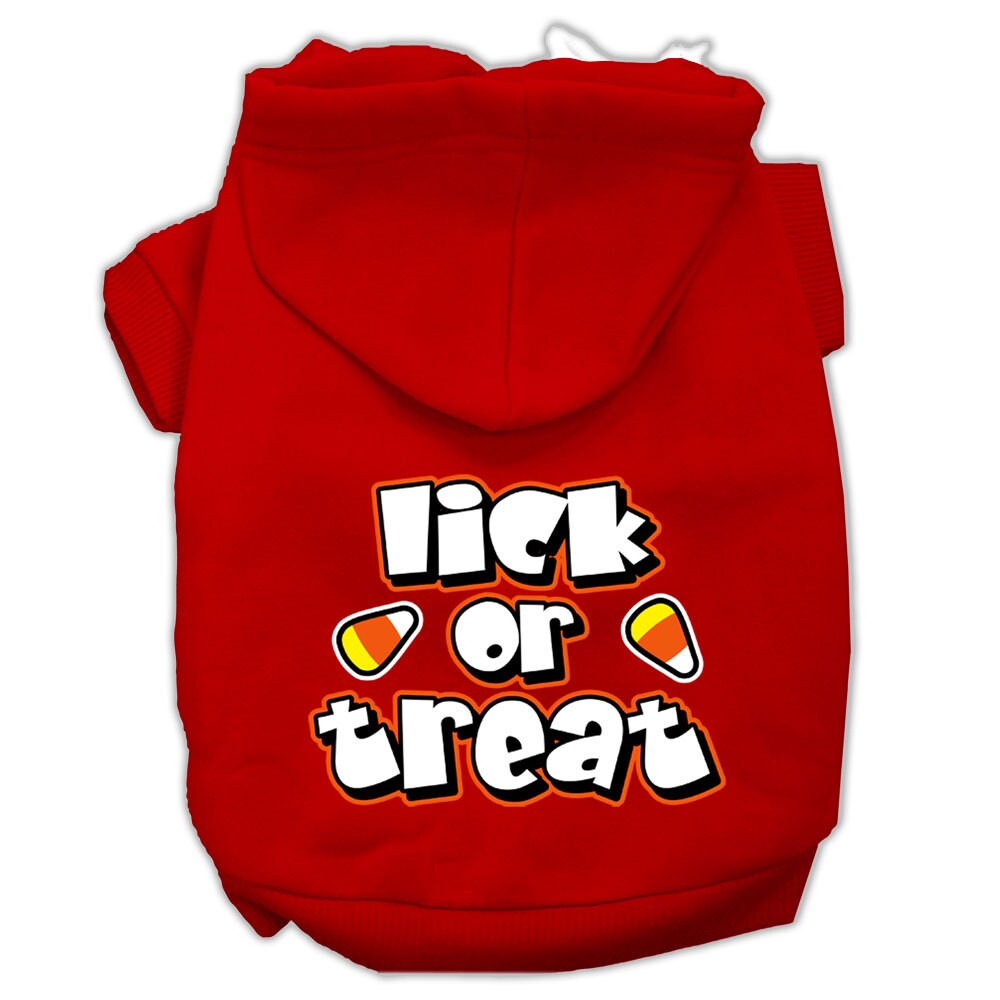 A cozy Halloween hoodie for pets featuring the slogan 'Lick or Treat', designed for dogs and cats with a soft fabric blend.