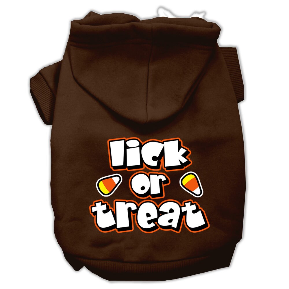 A cozy Halloween hoodie for pets featuring the slogan 'Lick or Treat', designed for dogs and cats with a soft fabric blend.