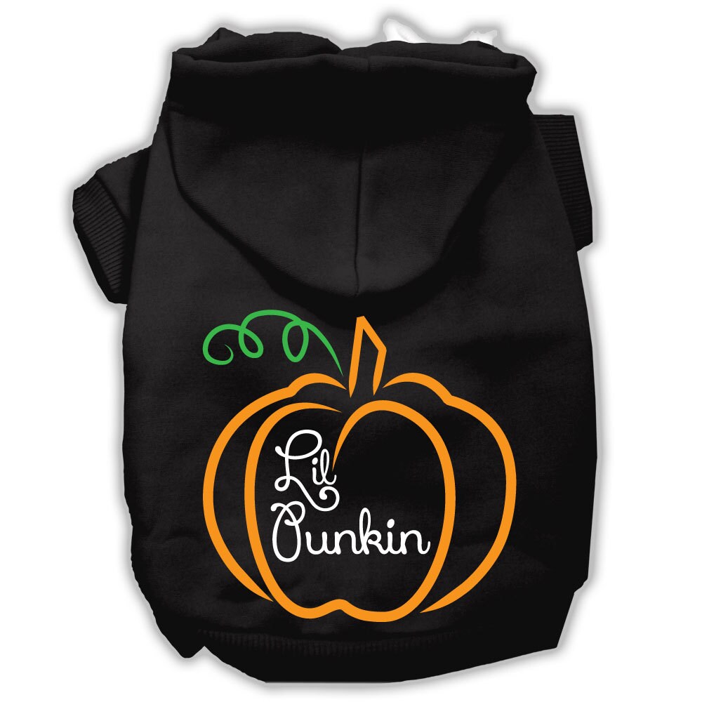 A cozy Halloween hoodie for pets featuring a 'Lil Punkin' design, perfect for dogs and cats.