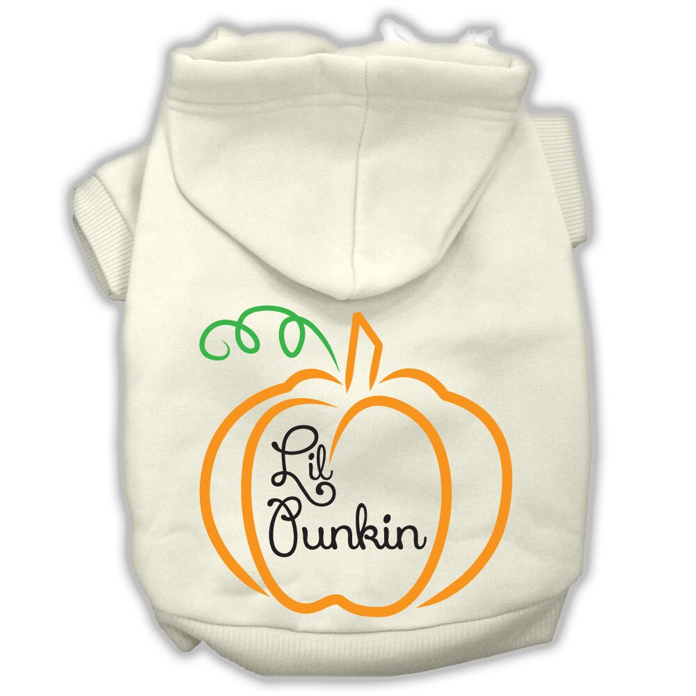 A cozy Halloween hoodie for pets featuring a 'Lil Punkin' design, perfect for dogs and cats.