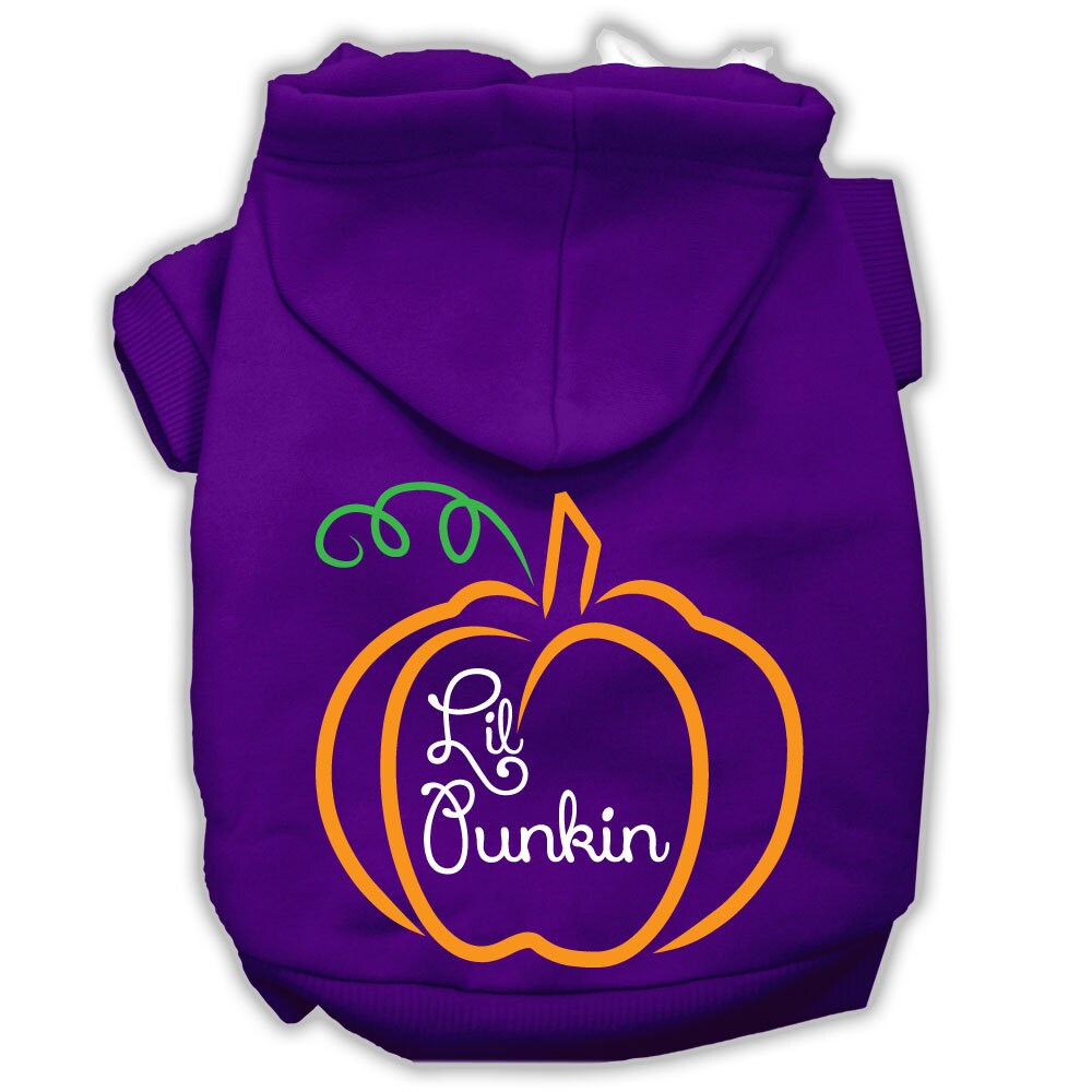 A cozy Halloween hoodie for pets featuring a 'Lil Punkin' design, perfect for dogs and cats.