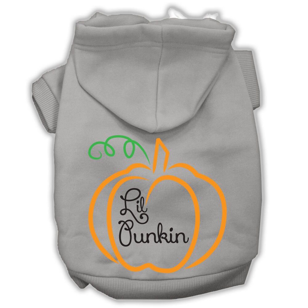 A cozy Halloween hoodie for pets featuring a 'Lil Punkin' design, perfect for dogs and cats.