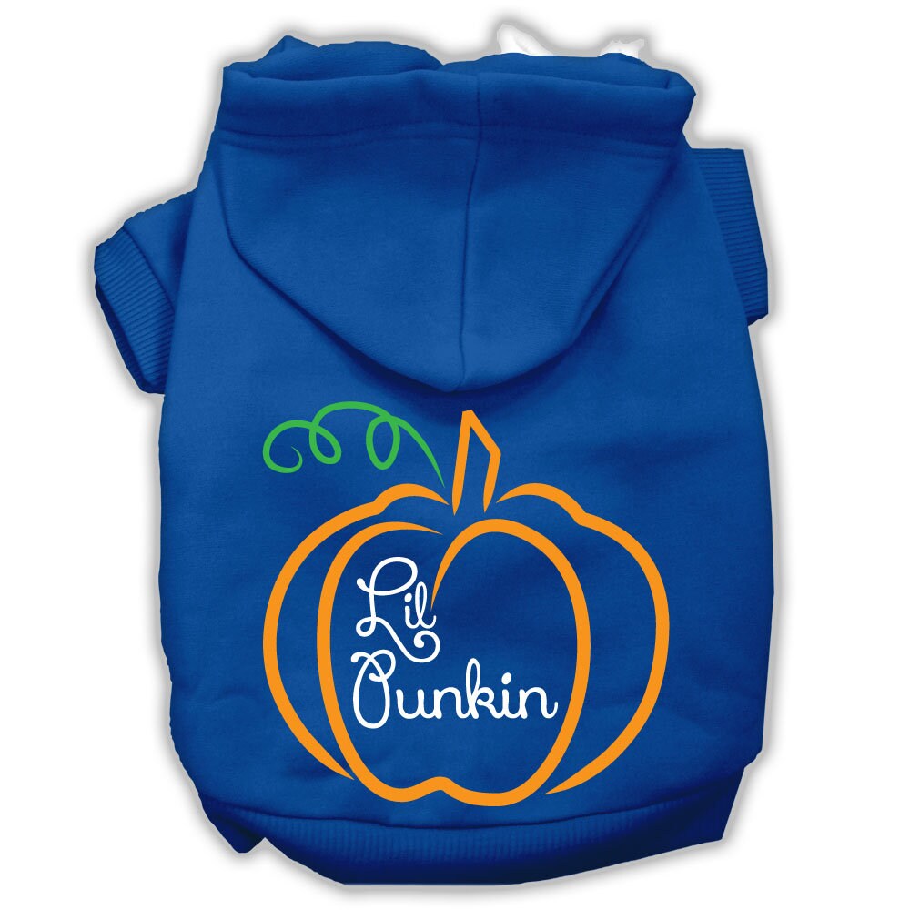 A cozy Halloween hoodie for pets featuring a 'Lil Punkin' design, perfect for dogs and cats.