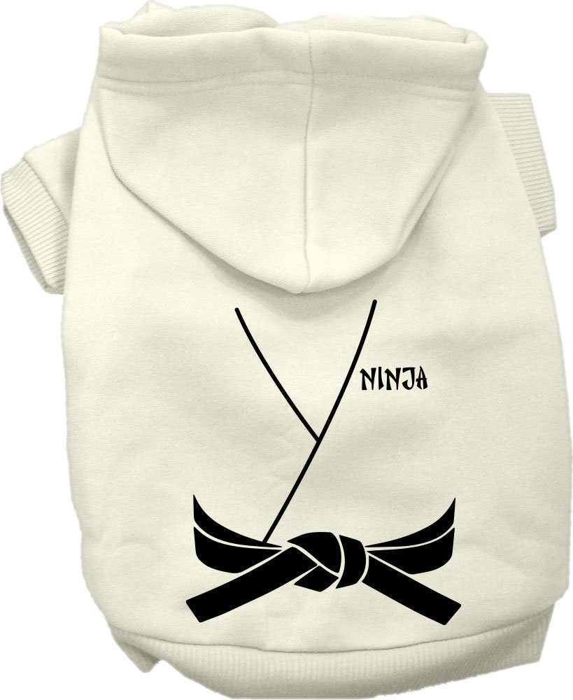 A cozy Halloween pet hoodie featuring a ninja costume design, perfect for dogs and cats.