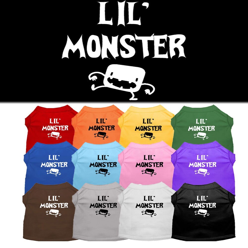 A soft and comfy Halloween shirt for pets featuring a 'Lil Monster' design, perfect for dogs and cats.