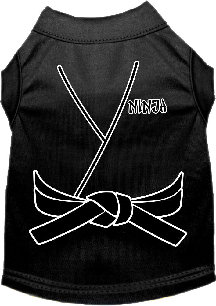 Halloween pet shirt for dogs and cats featuring a Ninja design, made from soft cotton-polyester blend.