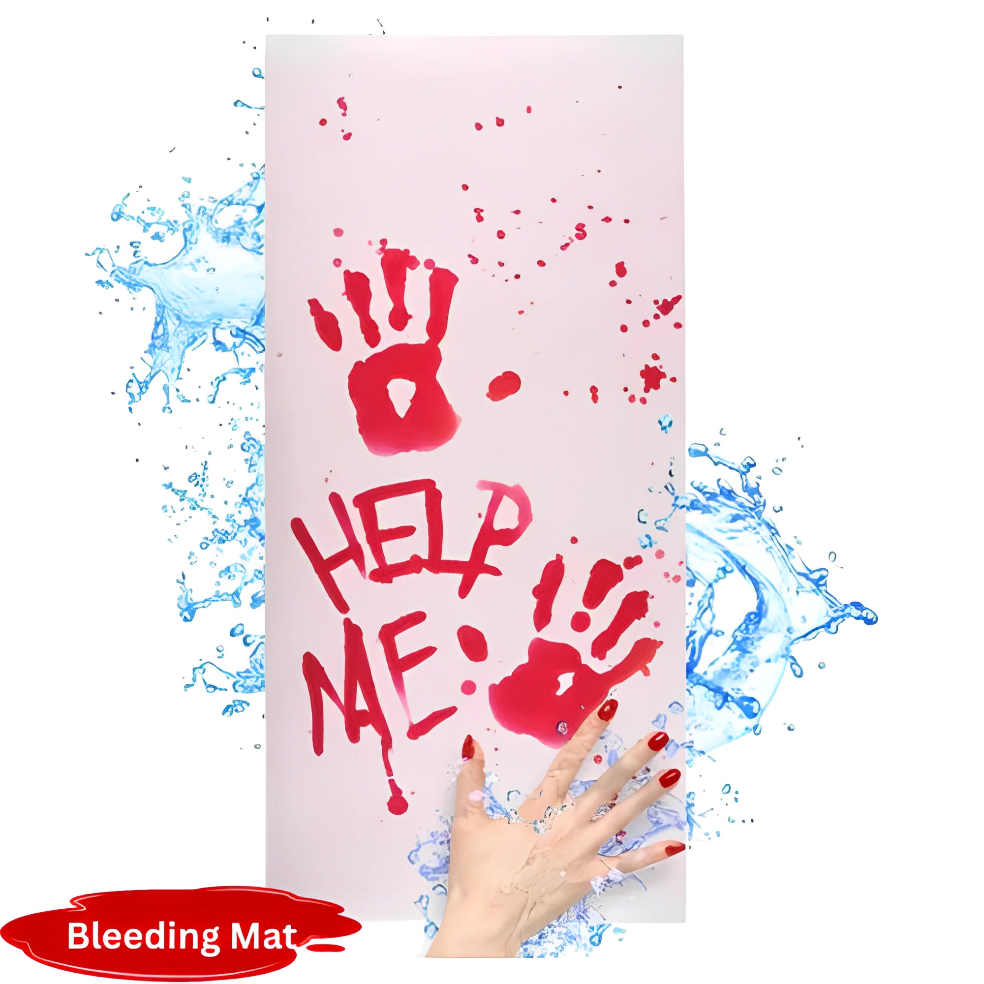 A collection of Halloween Red Blood Stickers featuring realistic blood splatters and handprints, perfect for spooky decorations.