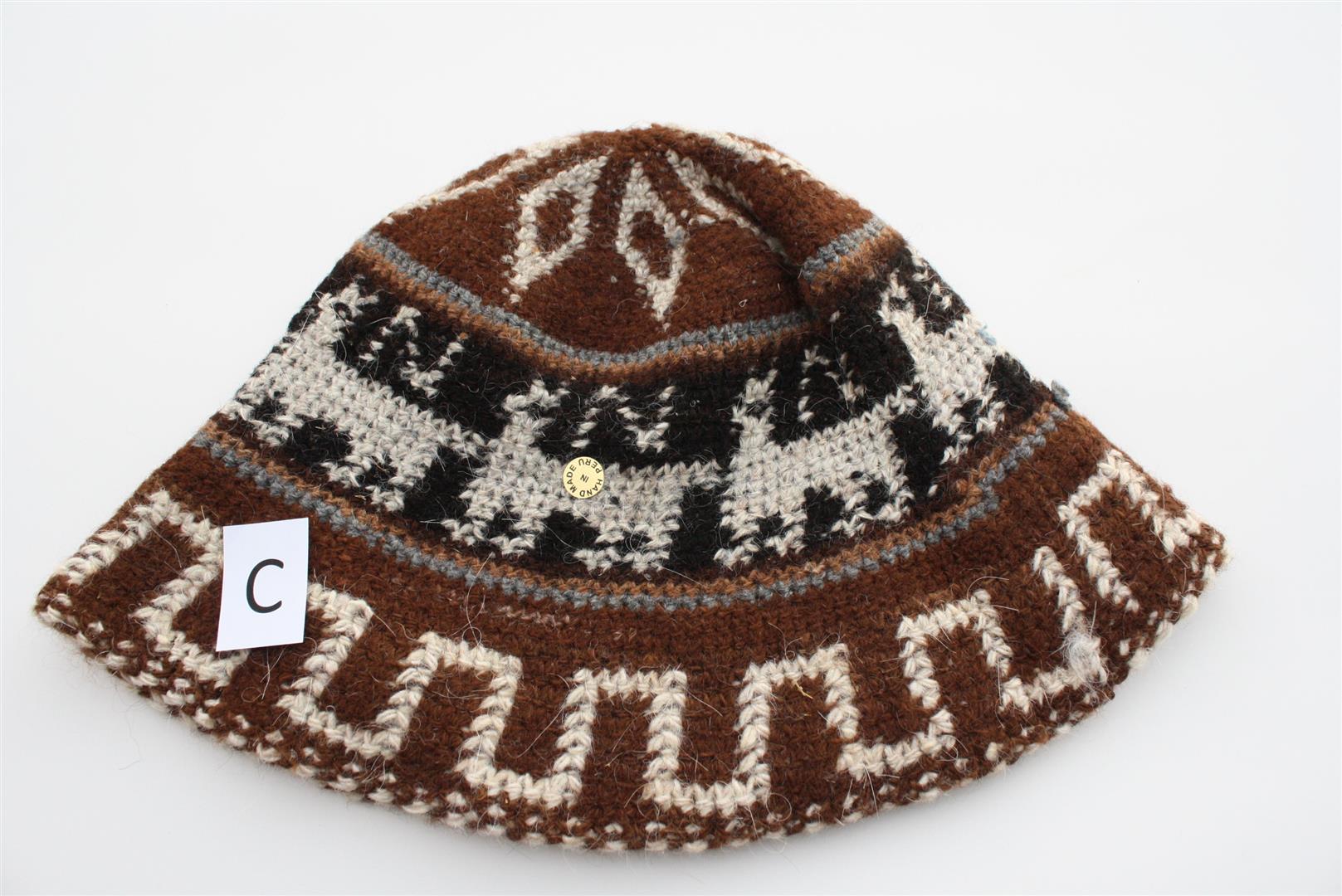 Hand Crochet Roll Up Rustic Alpaca Hat featuring cute alpacas, thick knit, and natural colors, perfect for warmth and style.