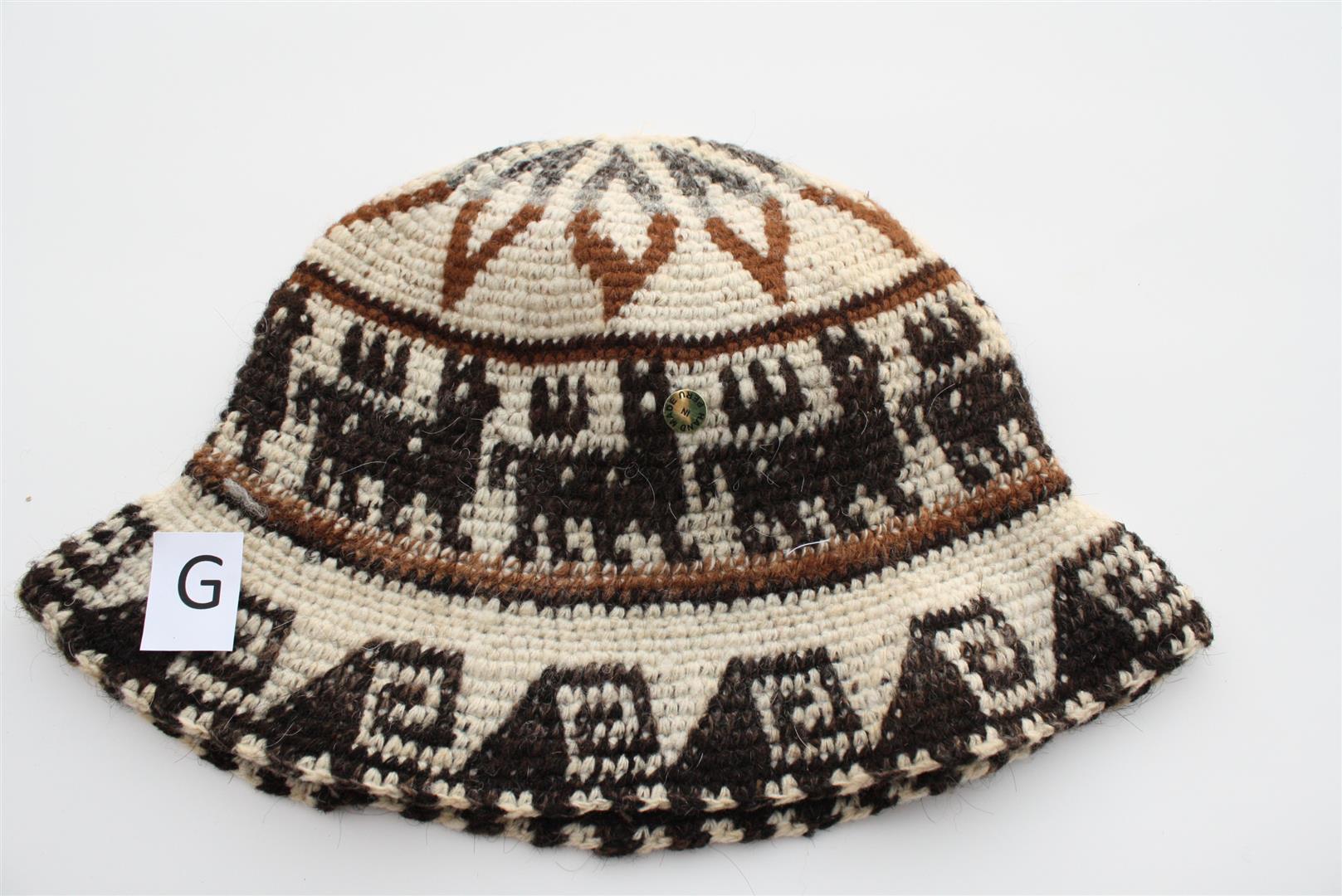 Hand Crochet Roll Up Rustic Alpaca Hat featuring cute alpacas, thick knit, and natural colors, perfect for warmth and style.