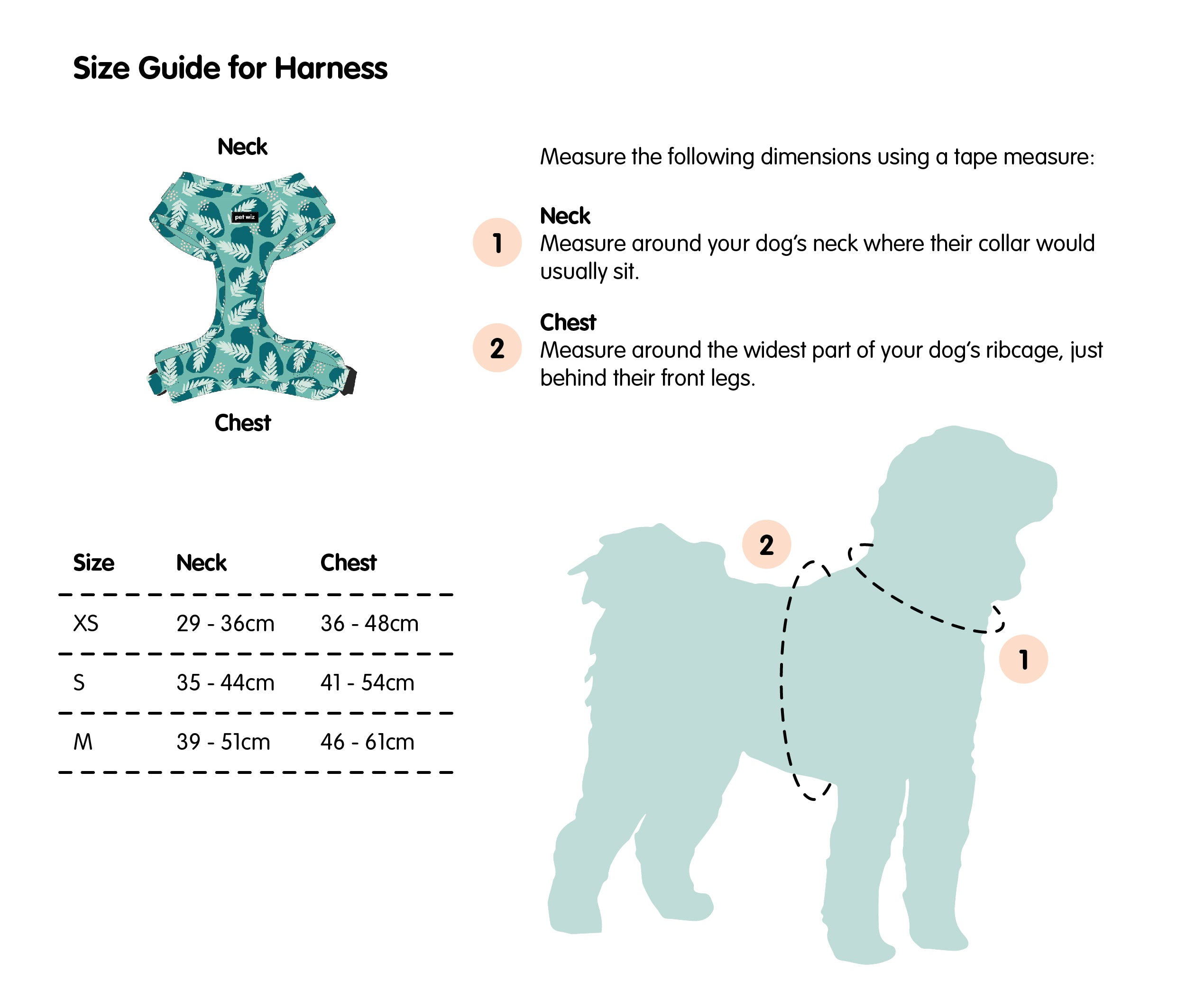 Stylish dog harness in three patterns, featuring adjustable straps and padded interior for comfort.