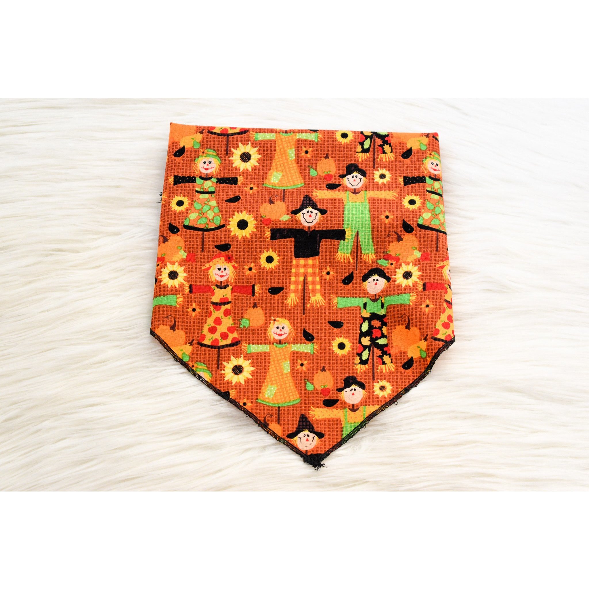 Hay There Dog Bandana in stylish cotton fabric with vegan leather tag, perfect for fall.