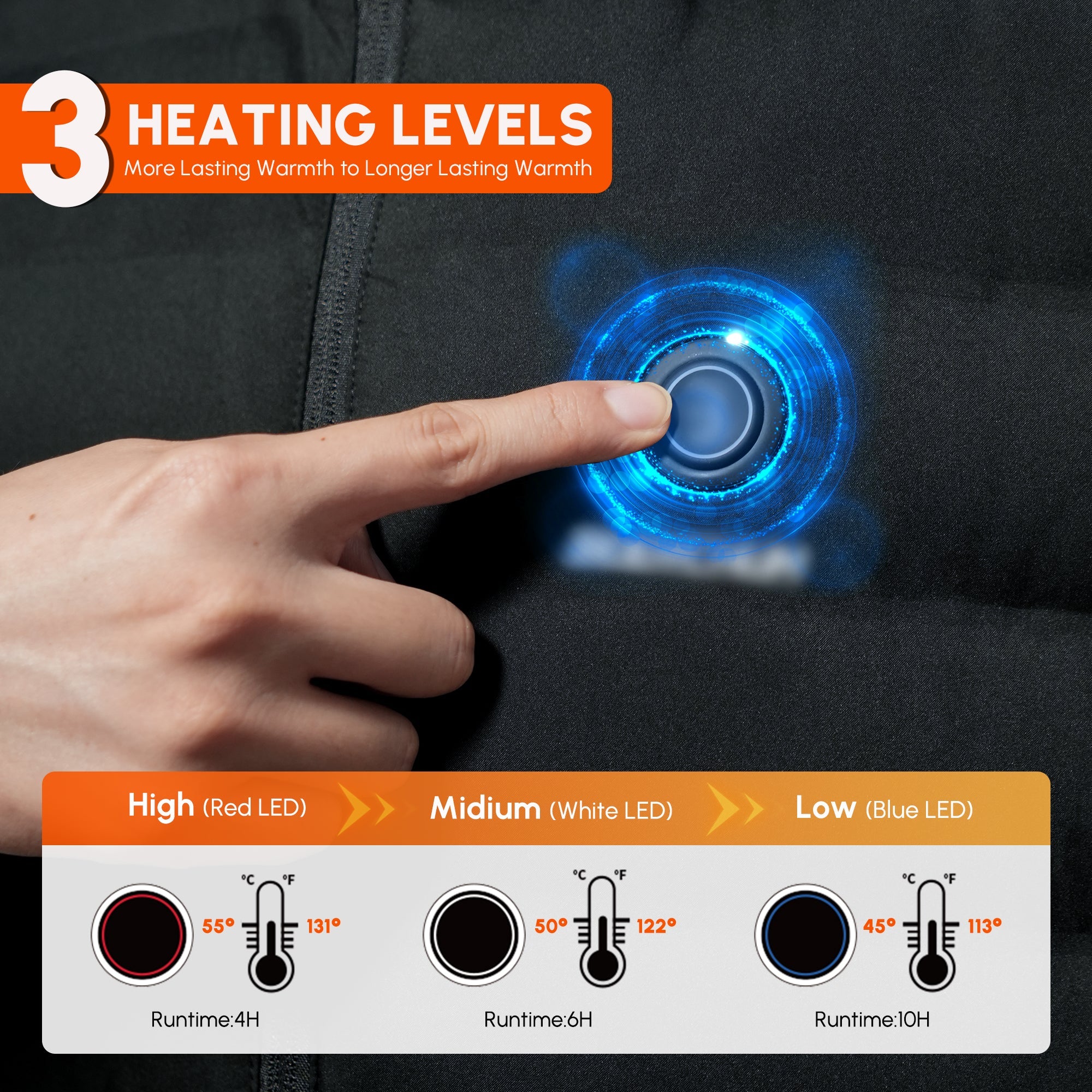 A stylish heated vest for kids, featuring 6 heating zones, a battery pack, and a comfortable fit, perfect for outdoor winter activities.