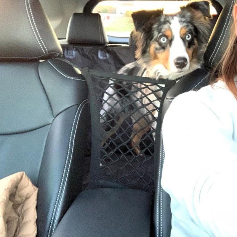 High Quality Premium Pet Car Net Petition in black, designed to separate front and rear seats for pet safety and storage.