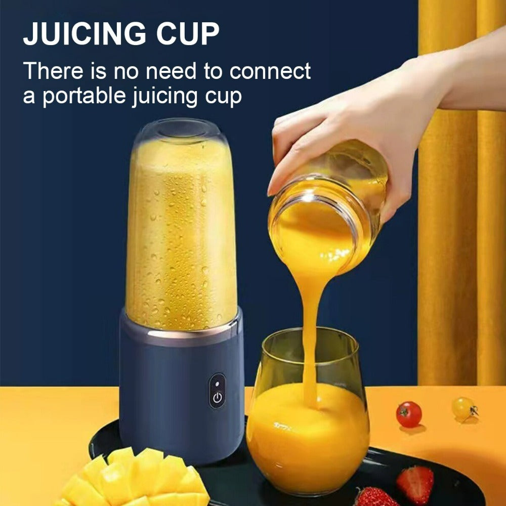 High Quality Twin Gear Portable Juice Blender with stainless steel blades and USB charging capability, perfect for smoothies and juices.