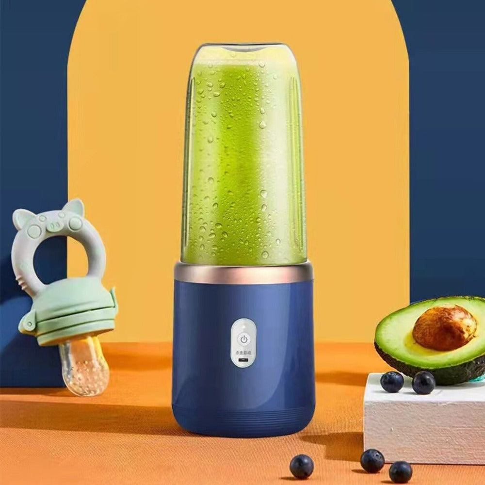 High Quality Twin Gear Portable Juice Blender with stainless steel blades and USB charging capability, perfect for smoothies and juices.