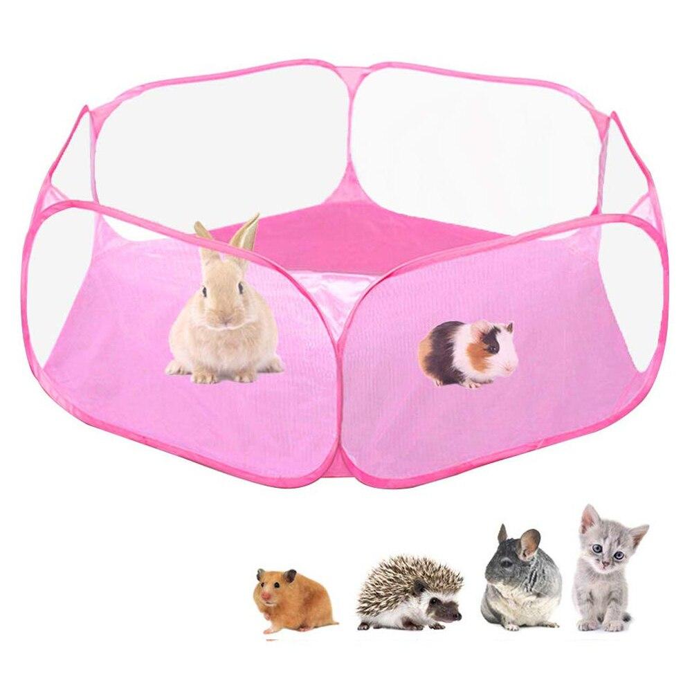 Indoor Outdoor Small Game Playground Fence for Hamsters, featuring waterproof fabric and breathable netting, ideal for small pets.