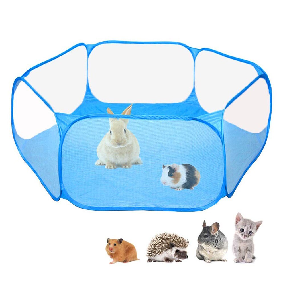 Indoor Outdoor Small Game Playground Fence for Hamsters, featuring waterproof fabric and breathable netting, ideal for small pets.