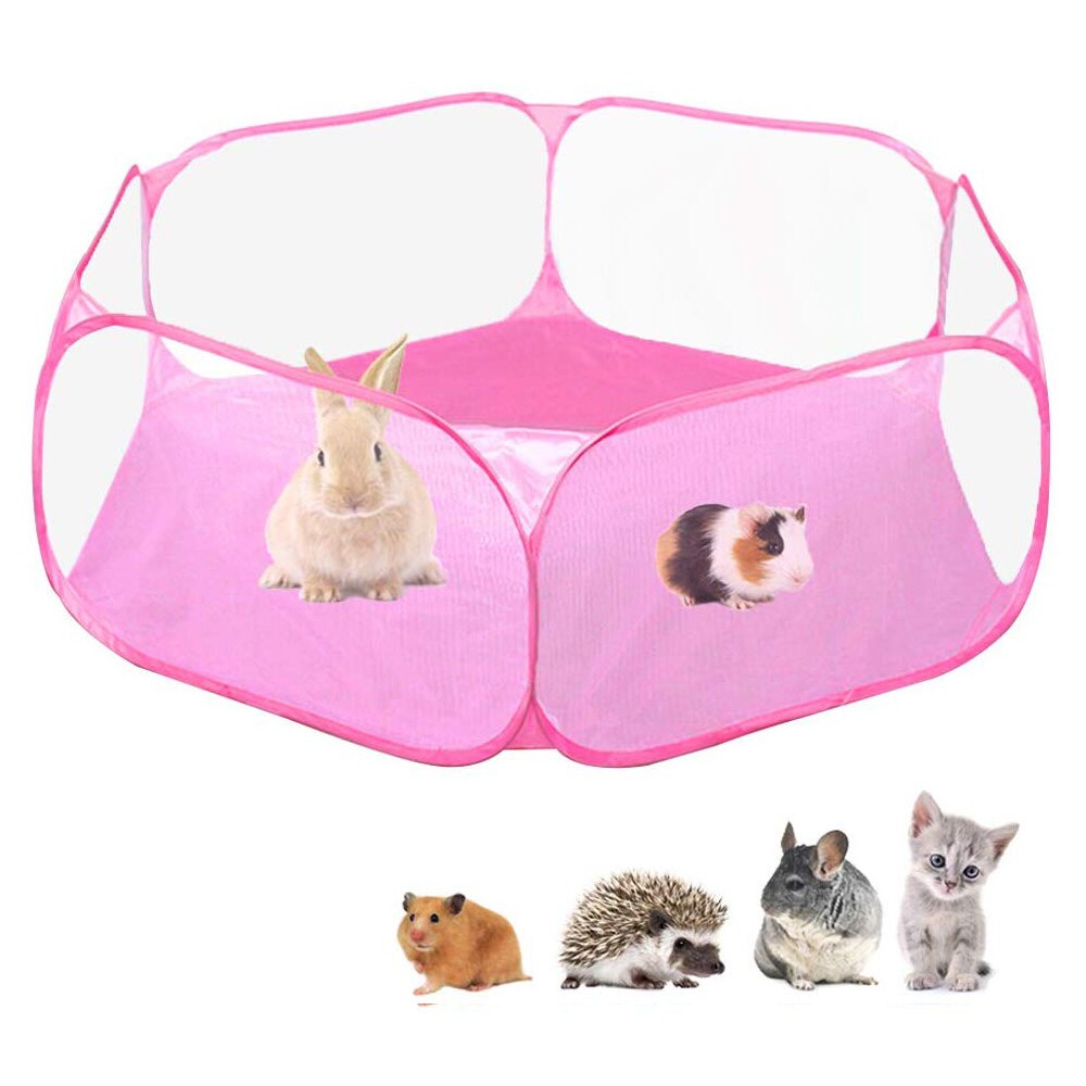 Indoor Outdoor Small Game Playground Fence for Hamsters, featuring waterproof fabric and breathable netting, ideal for small pets.