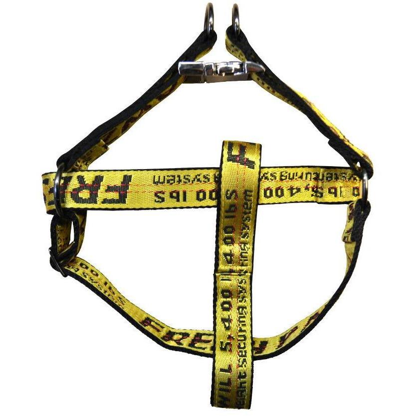 Industrial Belt Step-In Harness for dogs, featuring dual-sided nylon straps and gunmetal hardware, designed for comfort and style.