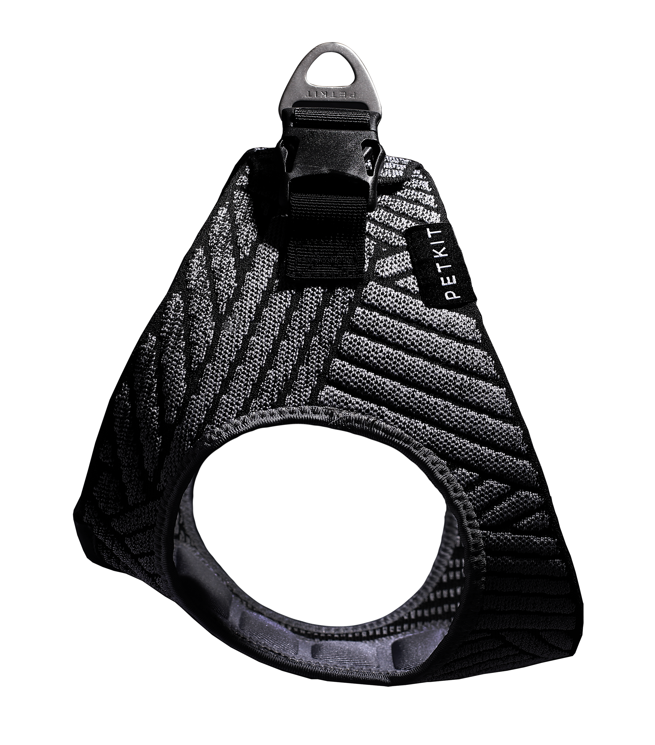 Instachew PETKIT Air Fly Dog Harness in black, showcasing its breathable mesh and soft chest cushion for comfort.